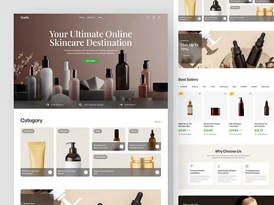 E-commerce skincare store showcase